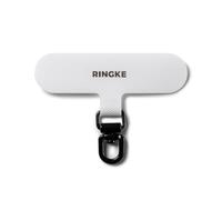 Ringke Spin Holder Link [Onglet Support Téléphone] Patch Lanière en Tissu Oxford Résistant avec Anneau Métallique Rotatif 360° Compatible avec la Plupart des Coques de Smartphone - Cotton White