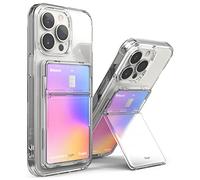 Ringke Stand Slot Card Holder, Porte-Cartes Adhésifs Portefeuille Autocollant Porte Carte de Crédit pour l’arrière de Téléphone avec 3M Sticker Adhésive Attachable Téléphone - Clear Mist