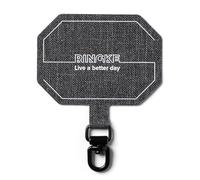 Ringke Tactical Spin Holder Link [Onglet Support Téléphone] Patch Lanière en Tissu Oxford Résistant avec Anneau Métallique Rotatif 360° Compatible avec Coques de Smartphone - Melange Gray