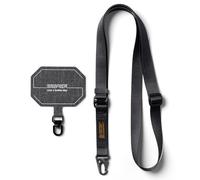 Ringke Tactical Webbing Lanyard Strap with Patch Cordon Bandoulière Sangle de Cou Téléphone Portable Multi-Usage Durable - Black