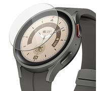 Ringke Verre Trempé Compatible avec Samsung Galaxy Watch 5 Pro 45mm [Tempered Glass] [4 Pack] Protecteur d'écran Taille Exacte Transparent Anti-Rayures 9H Dureté - R7