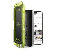 Ringke Verre Trempé iPhone 17 Protecteur d'écran Vitre Anti Espion [Easy Slide Privacy Tempered Glass] Qualité HD Anti-Rayures 9H Dureté Application Facile - Black