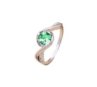 Ringlable empilable Durable Promesse brillante avec des pierres précieuses artificielles géométriques Conception de bijoux polis accessoires pour les femmes exquises artisanat Vert NOUS 8