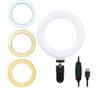 Ringlight, 6 pouces Ringlight, 3000k-6000k,Lampe vidéo LED, Lampe annulaire, Avec USB, 3 couleurs, 10 niveaux de luminosité, OCL100