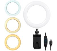 Ringlight, 6 pouces Ringlight, 3000k-6000k,Lampe vidéo LED, Lampe annulaire, Avec USB, 3 couleurs, 10 niveaux de luminosité, OCL800