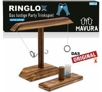 RINGLOX Jeu à boire en bois Jeu de fête Jeu de beuverie Ring Toss Crochet Party Jeu de lancer