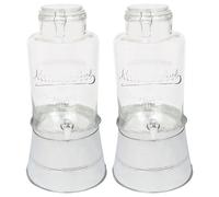 Rink Drink 2X 8.7L Distributeur de Boissons en Verres avec Robinet & Argent Support de Seau - Grand Cuisine Fête Eau Jus Boire Récipient Cruche Bouteille Pot