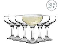 Rink Drink 6 Verres à Champagne Coupe - 235 ml, style vintage, soucoupes à cocktail pour champagne, prosecco, martini - Verrerie classique Art déco pour fêtes, mariages et bar à la maison