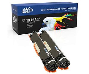 RINKLEE CE310A 126A Cartouche de Toner Compatible pour HP LaserJet Pro M175nw M175a CP1025 CP1025nw TopShot M275 M275nw MFP Canon i-SENSYS LBP7010C LBP7018C | Grande Capacité 1200 Pages | Noir, Pack 2