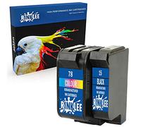 RINKLEE Remanufacturée pour HP 15 78 XL Cartouche d'Encre Compatible avec HP Deskjet 3810 3820 815c 940c Officejet 5110 V30 V40 V45 PSC 2120 700 750 760 900 950 Copier 310 Fax 1230 | 1 Noir, 1 Couleur