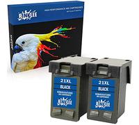 RINKLEE Remanufacturée pour HP 21XL Cartouche d'encre Compatible avec HP Deskjet F2120 F2180 F2280 F335 F375 F380 F390 F4180 F4190 D1460 D2360 D2460 Officejet 4315 4355 PSC 1410 1415 | Noir, Pack 2