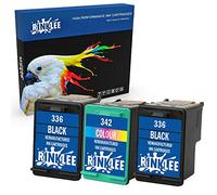 RINKLEE Remanufacturée pour HP 336 342 XL Cartouche d'Encre Compatible avec HP Photosmart 2570 2575 2710 8150 C3100 C3180 C4180 D5160 DeskJet 5440 5442 6310 Officejet 6315 PSC 1510 | 2 Noir, 1 Couleur