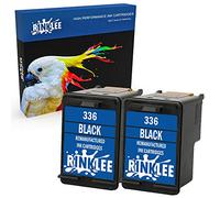 RINKLEE Remanufacturée pour HP 336 XL Cartouche d'encre Compatible avec HP Photosmart 2570 2575 2710 8150 C3100 C3180 C4180 D5160 DeskJet 5440 5442 6310 Officejet 6315 PSC 1510 | Noir, Pack 2
