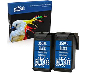 RINKLEE Remanufacturée pour HP 350XL Cartouche d'encre Compatible avec HP Photosmart C4280 C4340 C4380 C4480 C4485 C4580 C5280 D5360 Deskjet D4260 D4360 Officejet J6424 J5780 J5785 | Noir, Pack 2