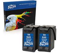RINKLEE Remanufacturée pour HP 56 XL Cartouche d'encre Compatible avec HP Deskjet 450 5150 5550 9680 Officejet 4215 5610 6110 Photosmart 7260 7350 7450 7960 PSC 1210 1215 1315 2110 | Noir, Pack 2