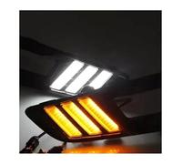 RINKTEEA Clignotants Dynamiques Pour Focus 3 MK3 2015-2018 DRL Feu Antibrouillard Jaune Fonction Clignotant 1 Ensemble Voiture LED Feux Jour(White and Yellow)