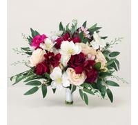 Rinlong 1 bouquet de mariée, rouge marsala