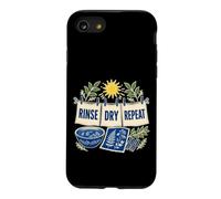 Rinse Dry Repeat Cyanotype Art Botanique Feuilles Coque pour iPhone SE (2020) / 7/8