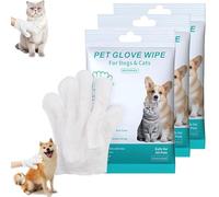Rinse-Free Dog Shampoo Mitts for Dogs, Portable Pet Bathing Gloves, No Rinse Pet Care Wipes Easy Wipe Paws and Body, Keep Coat Soft and Manageable, Suitable for Daily Cleaning and Travel (3Pcs)