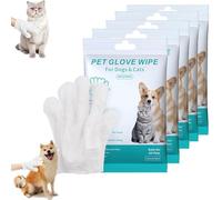 Rinse-Free Dog Shampoo Mitts for Dogs, Portable Pet Bathing Gloves, No Rinse Pet Care Wipes Easy Wipe Paws and Body, Keep Coat Soft and Manageable, Suitable for Daily Cleaning and Travel (5Pcs)