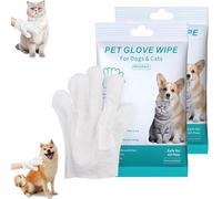 Rinse-Free Dog Shampoo Mitts for Dogs, Portable Pet Bathing Gloves, No Rinse Pet Care Wipes Easy Wipe Paws and Body, Keep Coat Soft and Manageable, Suitable for Daily Cleaning and Travel (2Pcs)