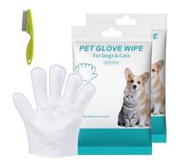Rinse Free Dog Shampoo Mitts,Rinse Free Shampoo Mittens for Dogs, Pet Glove Wipes for Dogs Cats, Cat Wipes Cleaning Fur and Butt, Suitable for Daily Care and Travel, 6 Packs (2set)