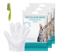 Rinse Free Dog Shampoo Mitts,Rinse Free Shampoo Mittens for Dogs, Pet Glove Wipes for Dogs Cats, Cat Wipes Cleaning Fur and Butt, Suitable for Daily Care and Travel, 6 Packs (3set)