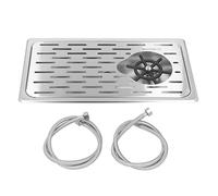 Rinser en verre en acier inoxydable avec port d'eau G1 / 2, laveuse en tasse pour barre de bar, évier de comptoir de 425 mm avec système de drainage