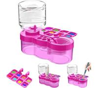 Rinseur de pinceaux multifonction pour peinture - Distributeur d'eau pour peinture acrylique, aquarelle et peintures à base d'eau - Rouge rose