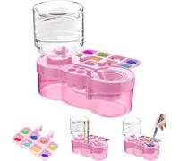 Rinseur de pinceaux multifonction pour peinture - Distributeur d'eau pour peinture acrylique, aquarelle et peintures à base d'eau - Rose