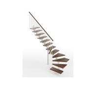 Rintal Escalier quart tournant en bois et acier Knock - 12 marches - KNL853P12WTUW89