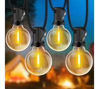 Rintea Guirlande Lumineuse Exterieure 20M/30M - 30+2 Ampoules G40 Incassable,Plug&Play,Étanche,Guirlande Guinguette LED Connectable,pour Jardin Balcon Maison Mariage Fête Noël [Blanc Chaud]