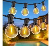 Rintea Guirlande Lumineuse Exterieure 30M, 50+3 Ampoules G40 Incassable,Plug&Play,Étanche,Guirlande Guinguette LED Connectable,pour Jardin Balcon Maison Mariage Fête Noël [Blanc Chaud]