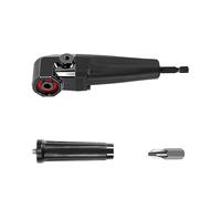 Rinteea 1 tournevis à angle droit 90 ° avec adaptateur d'angle de perçage, tournevis, clé hexagonale, porte-douille, outil électrique, noir