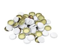 Rinteea Lot de 160 bouchons de bouteille de bière décoratifs en métal de 2,5 cm pour loisirs créatifs, blanc