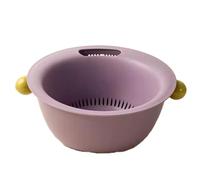 Rinteea Panier à Légumes et Fruits Multifonctionnel à Double Couche, Joli Design Rond de Couleur, Épais pour Plus de Durabilité A