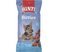 Rinti Bitties Puppy - Poulet & Bœuf | Pack Double | 2 x 75 g | Complément Alimentaire pour Chiots | avec Oméga 3 pour Le développement cérébral | sans Sucre & soja