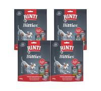 Rinti Bitties Multipack Variété de Saveurs | Pack de 4 | 4 x 3 x 100 g | Snacks de Viande tendres pour Chiens | Délicatement séchés à l'air, sans farines de Viande ni soja | 3 variétés
