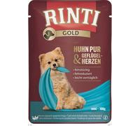 RINTI Chicken Pure&Poultry hearts Mini - sachet de cœur de poulet et de volaille pour chiens de petites races - 100 g