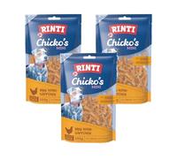Rinti Chicko Mini Bouchées de Poulet | Pack de 3 | 3 x 225 g | Aliment complémentaire pour Chiens Adultes | Pack économique | sans farines de Viande, sans soja | Séché à l’air délicatement