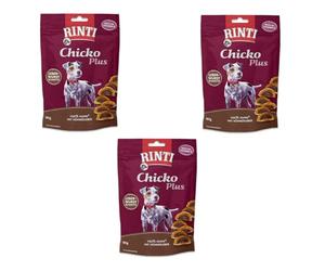 Rinti Chicko Plus Tranche de pâté de Foie | Pack de 3 | 3 x 80 g | Friandises pour Chiens | Filet de Poulet farci au Foie de Poulet | Séchage Doux à l'air sans additifs