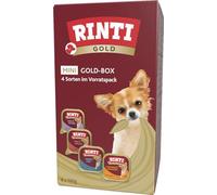 Rinti Gold Mini Multibox - Nourriture Humide pour Petits Chiens Adultes avec 65% de Viande et d'abats - Aliment Complet en Bols sans Glucides et additifs artificiels - 4 x 8 x 100 g