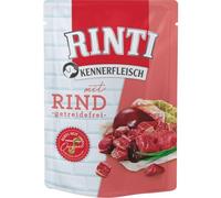 RINTI Kennerfleisch Bœuf | 10 x 400 g | Aliment Complet pour Chiens Adultes dans Un Sachet fraîcheur | Nourriture sans céréales avec Haute teneur en Viande | pour réguler la Digestion