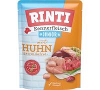 RINTI Kennerfleisch Junior - Nourriture Humide avec 70% de Viande pour Chiens en Croissance - Nourriture complète sans céréales en boîte sans soja, colorants et conservateurs - 10 x 400 g de Poulet