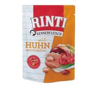 RINTI Kennerfleisch Poulet | 10 x 400 g | Aliment complet pour chiens adultes dans un sac frais | Nourriture sans céréales avec haute teneur en viande | Pour réguler la digestion