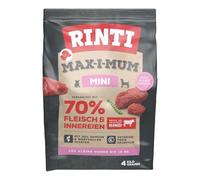 RINTI Max-i-Mum Mini - Nourriture sèche pour Petits Chiens Adultes avec 70% de Viande et d'abats - Nourriture complète sans céréales avec Un Rapport protéines/Graisses équilibré - 2 x 4 kg de bœuf
