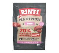 RINTI Max-i-Mum Mini - Nourriture sèche pour Petits Chiens Adultes avec 70% de Viande et d'abats - Nourriture complète sans céréales avec Un Rapport protéines/Graisses équilibré - 7 x 1 kg de bœuf