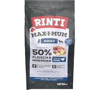 RINTI - Max-i-Mum - Nourriture sèche pour Chiens Adultes avec 50% de Viande et d'abats - Nourriture complète sans céréales dans Un Sachet avec Un Rapport protéines/Graisses équilibré - 12 kg de