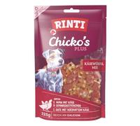 RINTI - Mélange de cubes de fromage Chicko Plus | Délicieuses collations avec de la viande fraîche pour chiens adultes. Friandise pour chien riche en calcium dans un sachet fraîcheur | 225 g de poulet
