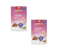 Rinti Sensible Snack Canard | Pack Double | 2 x 120 g | Complément Alimentaire pour Chiens Adultes | pour Chiens sensibles | Facile à digérer avec la Garantie de Vraie Viande